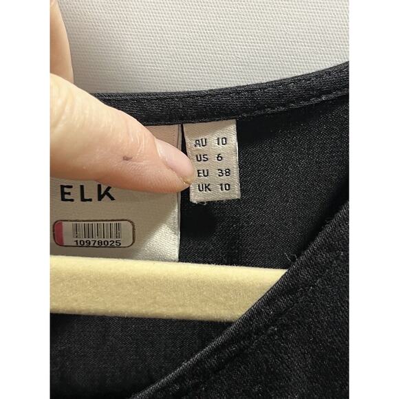 ELK Black Midi Wide Leg Cool Viscose Lightweight Draped‎ Jumpsuit US Sz 6/ EU 38 - Picture 14 of 15